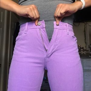 Brandy Melville Hi-Rise Corduroy Pants in Purple